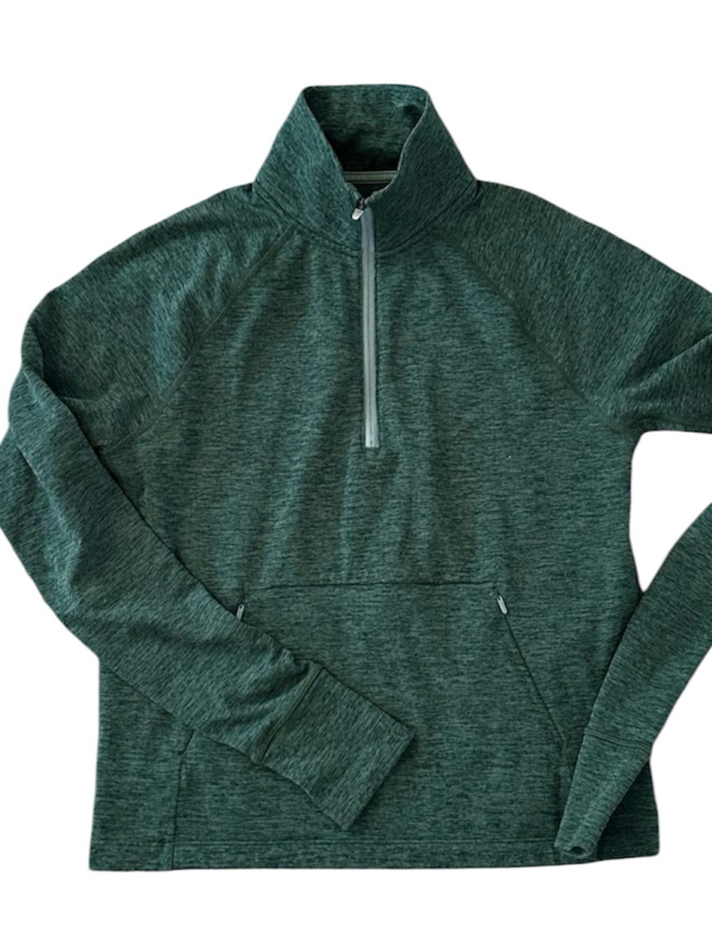Outdoor Voices CloudKnit Heather Green Half-Zip Pullover Jacket